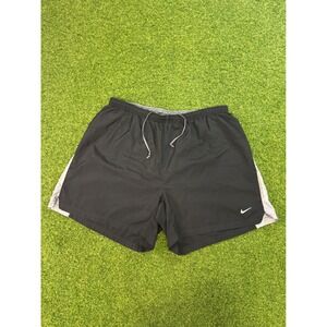 Nike Fit Dry Running Shorts Mens XL Black Silver Athletic Gym Training Liner